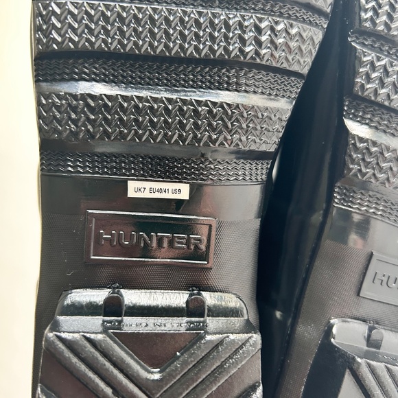 Hunter Black Rubber Knee High Glossy Rain Boots size size EUR 40, US 9.5 - Picture 14 of 16